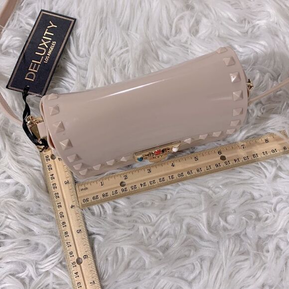 🍁$12 sale🍁DELUXITY jelly crossbody bag studded gold hardware removbl adj strap - Picture 9 of 11